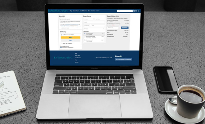 Check-out page in Online-Shop.